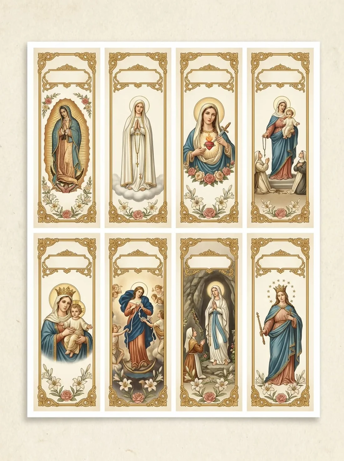 Marian bookmark designs