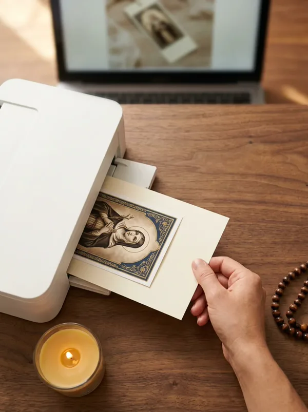 Printing a Catholic bookmark at home